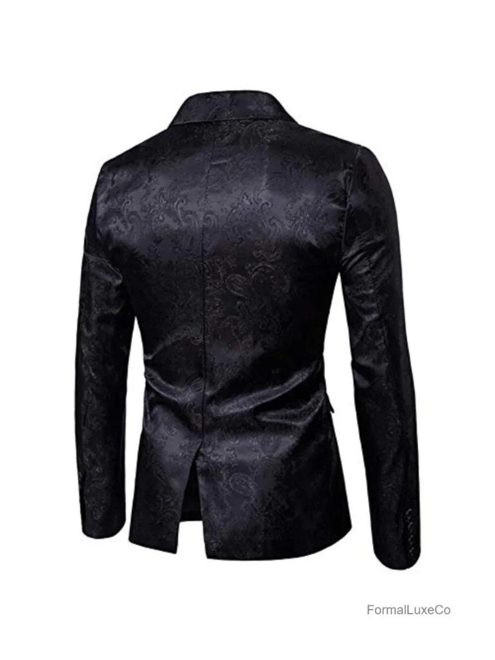 Men's 2 Piece Paisley Dress Suit Set One Button Wedding Blazer Pants
